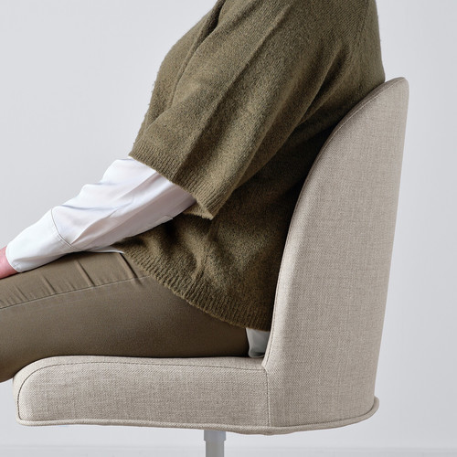 ROSENTORP Swivel chair, white/Kilanda beige