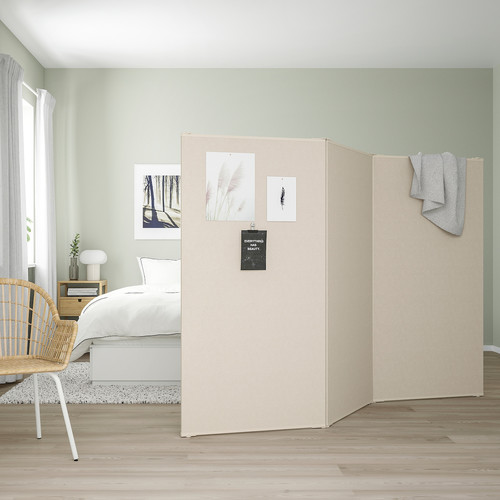 VARHAUG Room divider, beige, 242x157 cm