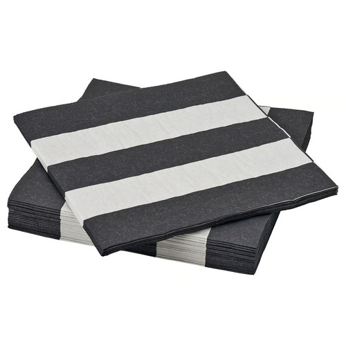 SILVERTETRA Paper napkin, striped black/white, 33x33 cm, 30 pack