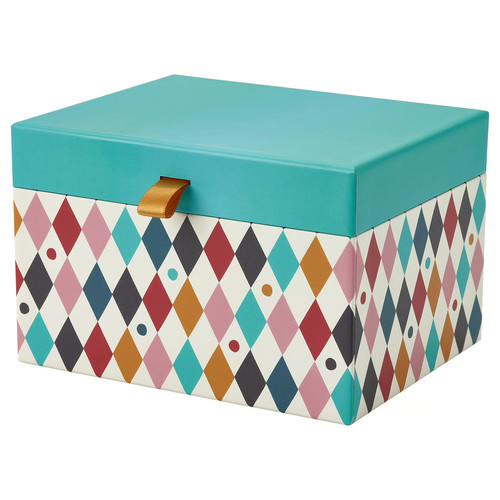 BUSENKEL Jewellery box with compartments, harlequin pattern/multicolour
