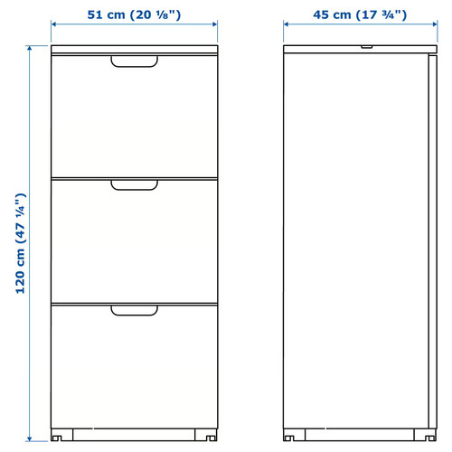 GALANT File cabinet, white, 51x120 cm