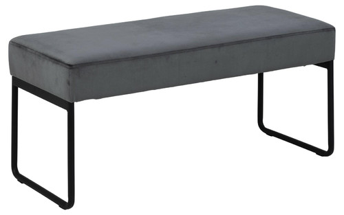 Bench Xenia, velvet, grey