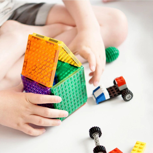 Cleverclixx Magnetic Tiles Brick Tiles Pack Intense - 16 pieces, 3+