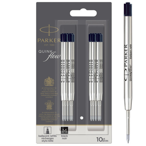 Parker QUINKflow Ballpoint Refill Black (M) 10pcs