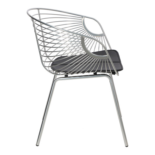 Metal Chair Sligo 44x44cm, silver