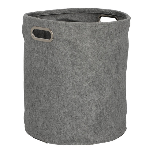 Felt Boxes Set of 2pcs, round, grey