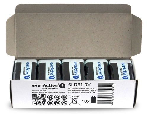EverActive R9/6LR61 9V Batteries Pro Alkaline 10 Pack