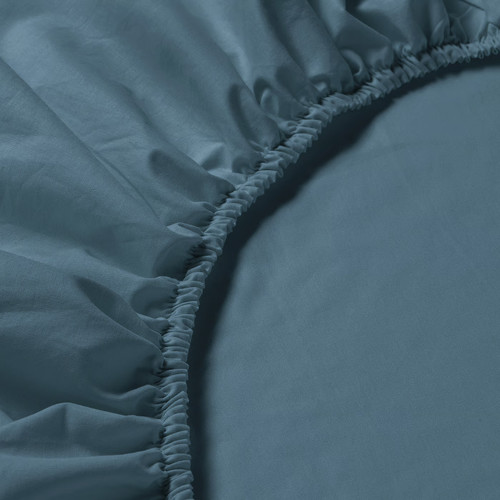 DVALA Fitted sheet, blue, 120x200 cm