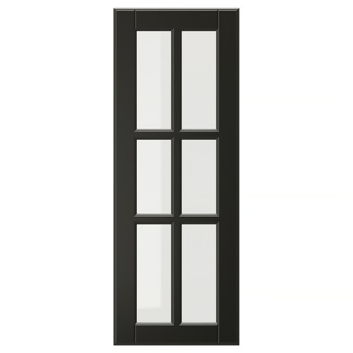 BODBYN Glass door, black, 30x80 cm