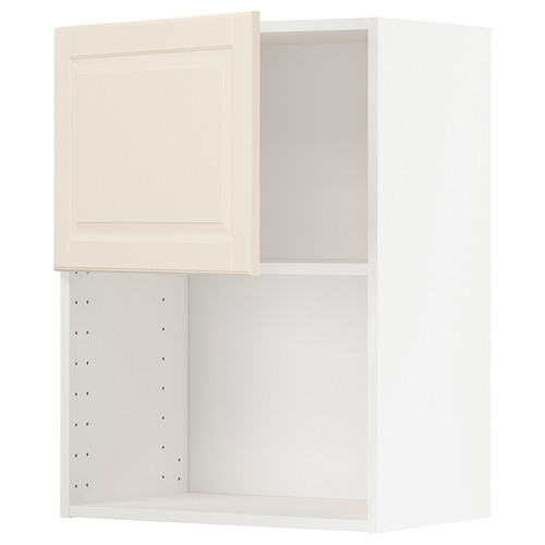 METOD Wall cabinet for microwave oven, white/Bodbyn off-white, 60x80 cm