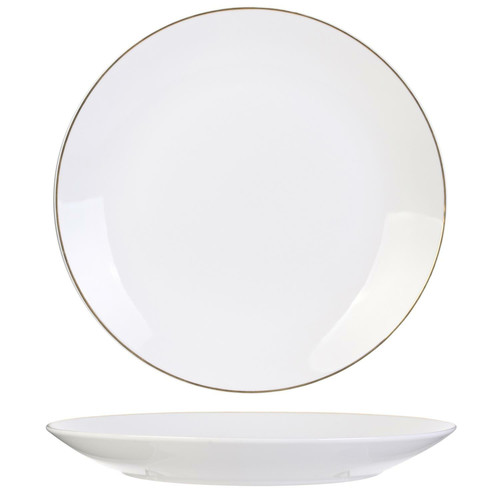 Plate Pearl Gold 27cm, white