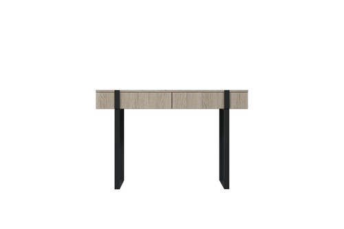 Modern Console Table Dresser Dressing Table Verica, biscuit oak/black legs