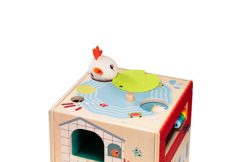 LILLIPUTIENS Wooden Activity Cube - Farm 12m+