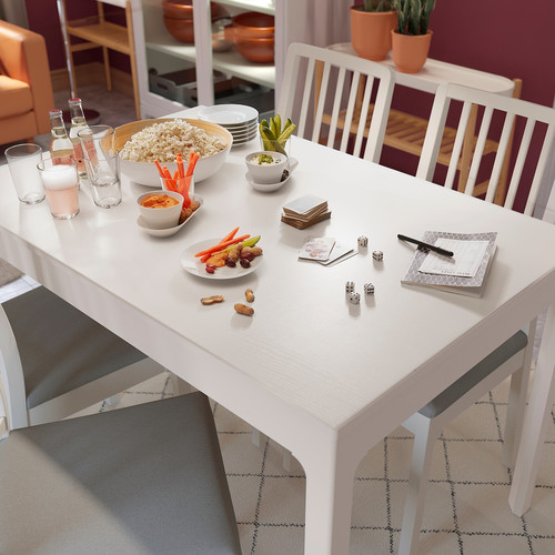 EKEDALEN Extendable table, white, 120/180x80 cm