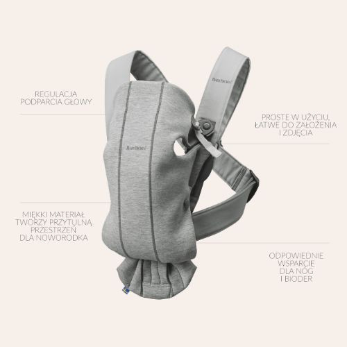 BABYBJÖRN - Baby Carrier MINI 3D Jersey, Dark Grey 0-12m