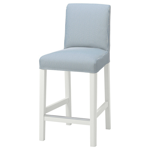 BERGMUND Cover for bar stool with backrest, Rommele dark blue/white