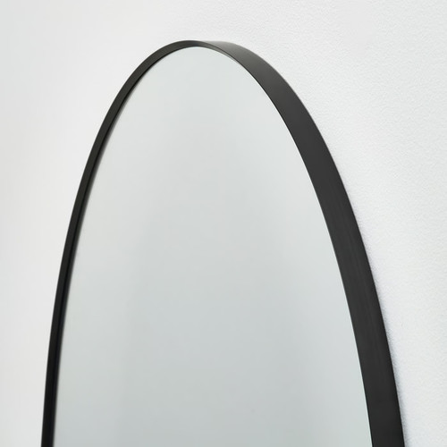 LINDBYN Mirror, black, 80x80 cm