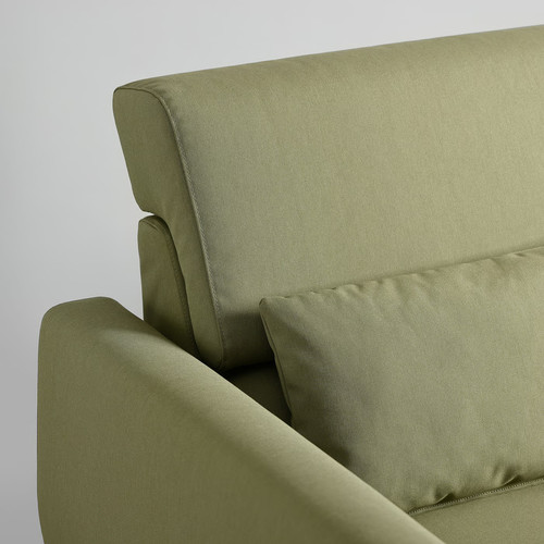 SLATORP 3-seat sofa with chaise longue, Vissle yellow-green