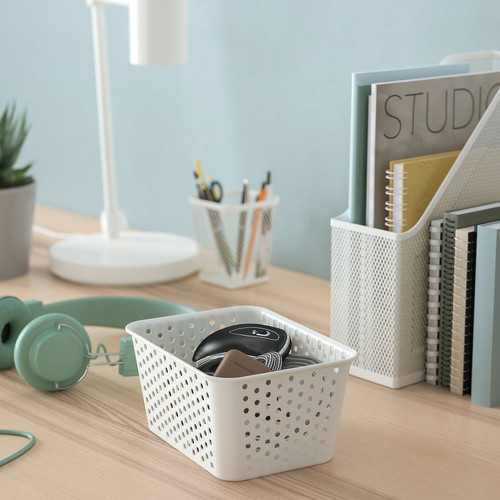 PLOGSVÄNG Storage basket, white, 15x20x10 cm