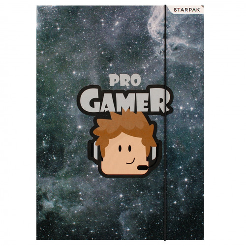 Document File Folder with Elastic Band A4 1pc Pro Gamer, assorted patterns