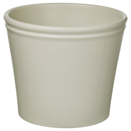 KÖRSBÄRSBJÖRK Plant pot, light grey/beige, 24 cm