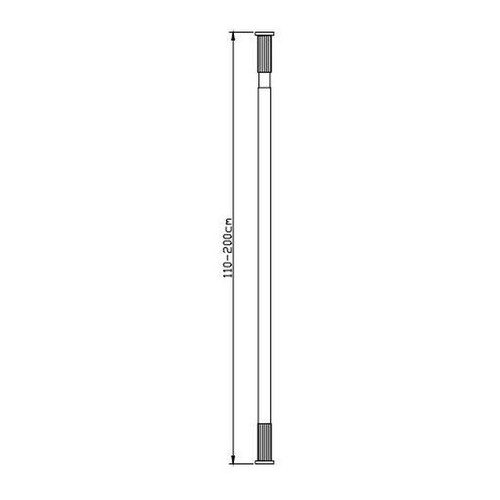 Cooke&Lewis Shower Rail Nira 110-200 cm, 20 mm, black