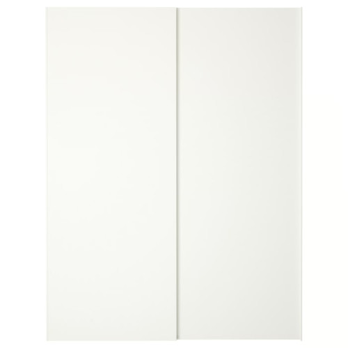 HASVIK Pair of sliding doors, white, 150x201 cm
