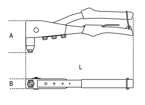 BETA Riveting Pliers with 4 Interchangeable Nozzles 1741B