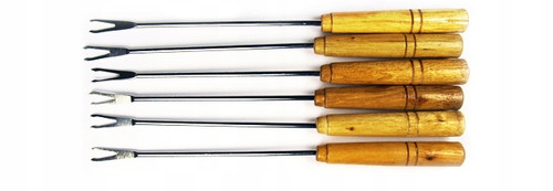 6-Piece Chrome Steel BBQ Skewers Set 60cm