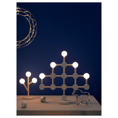 STRÅLA LED decorative table lamp, battery-operated white, 27 cm