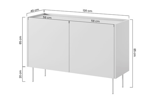 Two-Door Cabinet with Drawers Desin 120, olive/nagano oak