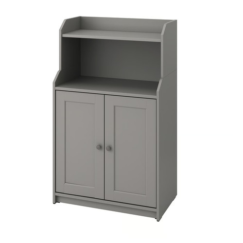 HAUGA Cabinet with 2 doors, grey, 70x116 cm