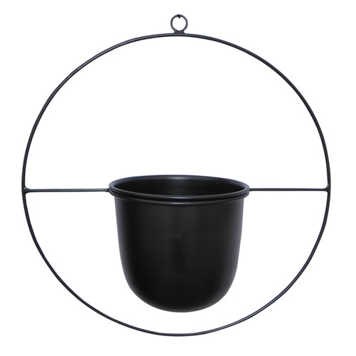 Hanging Plant Pot GoodHome, round, black