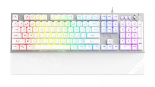 Krux Wired Keyboard Frost RGB, silver-white