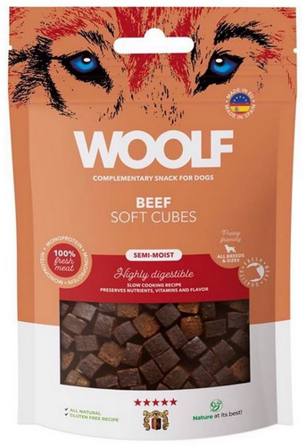 Woolf Soft Cubes Monoprotein Beef Snacks for Dogs 100g