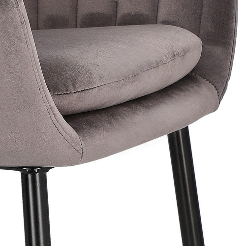 Upholstered Chair Emilia Velvet, 1pc, dark grey/black