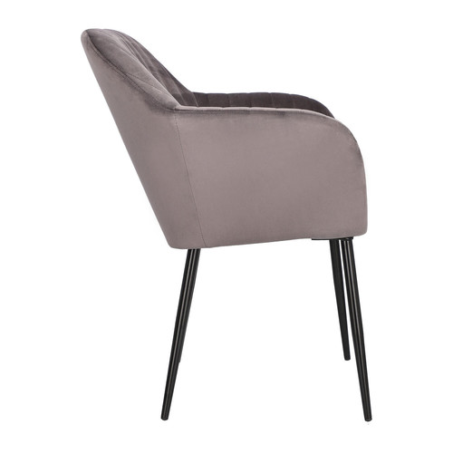 Upholstered Chair Emilia Velvet, 1pc, dark grey/black