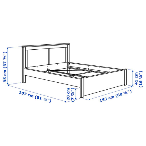 SONGESAND Bedroom furniture, set of 5, white, 140x200 cm