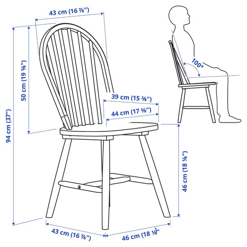 DANDERYD / SKOGSTA Table and 4 chairs, oak veneer white/acacia, 130 cm