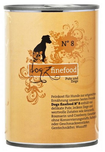 Dogz Finefood N.08 Turkey & Goat Wet Food 400g