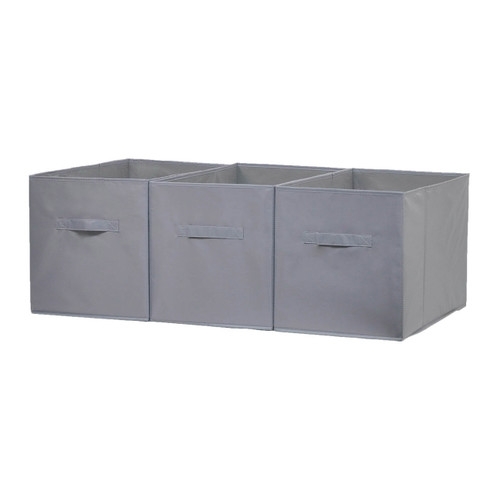 Clothes Storage Box 31 x 55 x 33 cm, grey, 3 pack