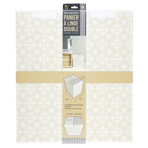 Dual-Compartment Laundry Basket 50x41x57, grey