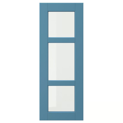 LERHYTTAN Glass door, blue, 30x80 cm