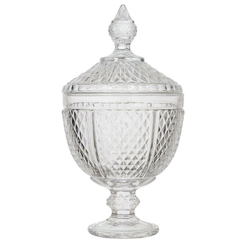 Glass Sweet Jar Diamond 31cm