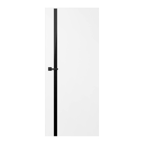 Internal Door Exmoor 70, right, white, black glazing