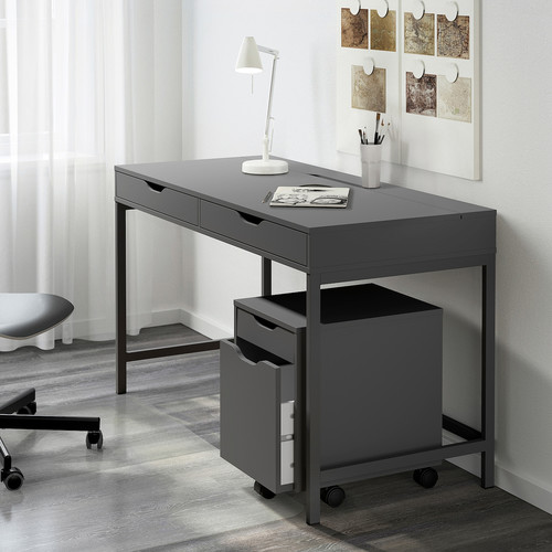 ALEX Drawer unit on castors, dark grey/black, 36x50 cm