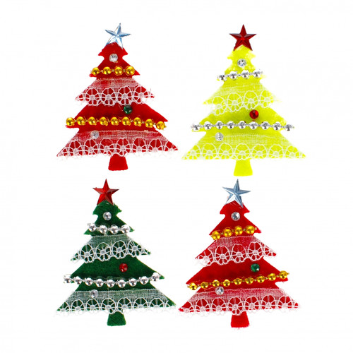 Craft Deocrative Felt Sticker Christmas Tree 4pcs
