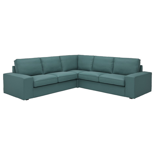 KIVIK Corner sofa, 4-seat, Kelinge grey-turquoise