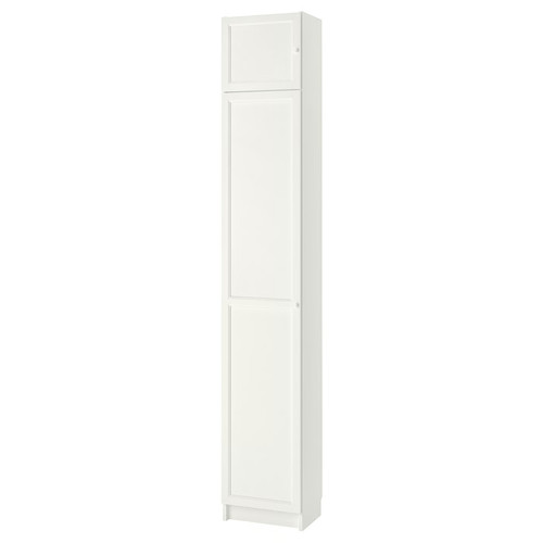 BILLY / OXBERG Bookcase w height extension ut/drs, white, 40x30x237 cm