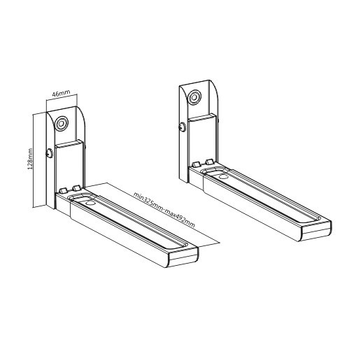 Gembird Universal Wall Brackets 30kg, white